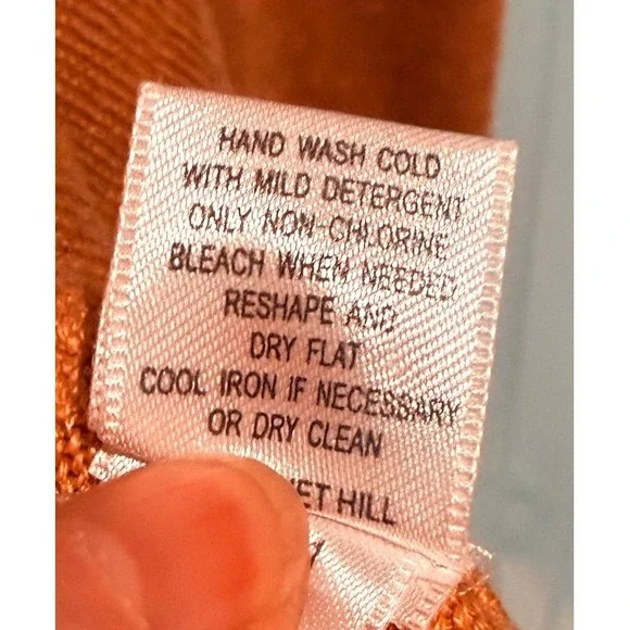 Garnet Hill 100% Linen Draped Open Front Cardigan Camel-Orange Large Travel - Picture 5 of 6